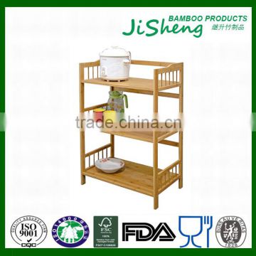 Multi-function bamboo kitchen storage rack for office, kitchen and living room