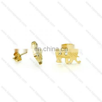 new design fashion jewelry earring of an elephant inlay diamonds