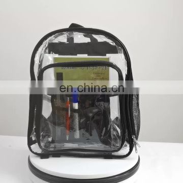 Multi-Pockets Heavy Duty Clear Backpack Transparent Daypack Durable PVC Bag For Security