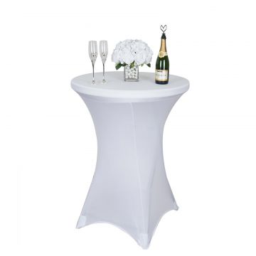 Cocktail Table Covers Stretch Spandex White Cocktail Table Cover Cloth for Wedding,Banquet and Party