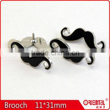 fashion Chaplin handlebar mustache metal badge brooch pin for men