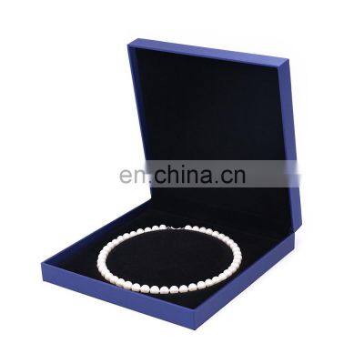 New Arrival Navy Blue Jewelry Box Custom Logo Pendant Necklace Jewelry Box