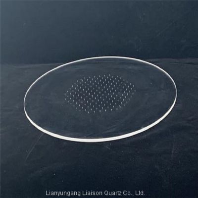 High Quality Custom transparent quartz plate quartz disc with 0.1mm holes