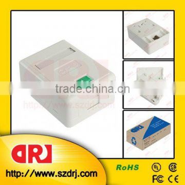 cat6 single port with shutter surface mount outlet box