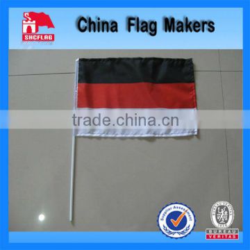Polyester Hand Flag With Pole Country Logo For Open Turnament In Lisbon