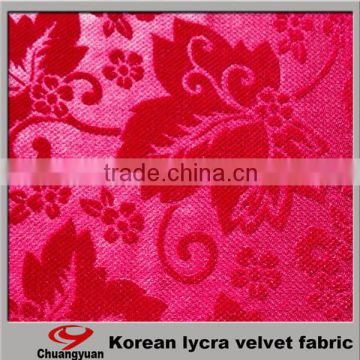 Manufacturer Offered Mordern Polyester Fashion Fabric Velvet Lycra Fabric