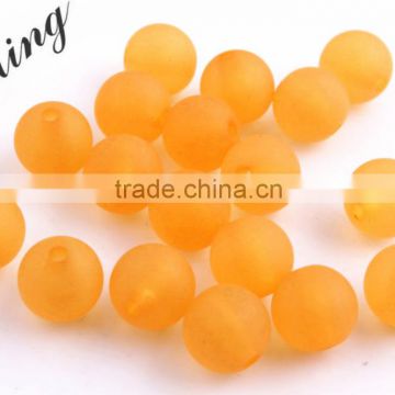 Orange Color Wholesales Cheap Price Fashion 6MM to 14MM Acrylic Transparent Matte Frost Beads for Kids Jewelry Necklace Making