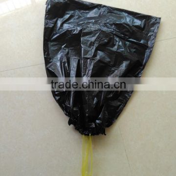 LDPE black garbage bag with drawstring