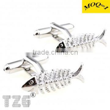 TZG02967 The Popular Silver Fish Cufflink Cuff Link