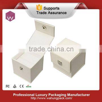 ring box beige PU jewelry set boxes