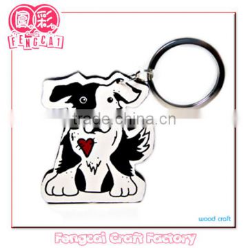 Custom Wooden Dog Shaped Keychain and Key ring Cute ( wood Art/crafts in laser-cut & engraving)charm