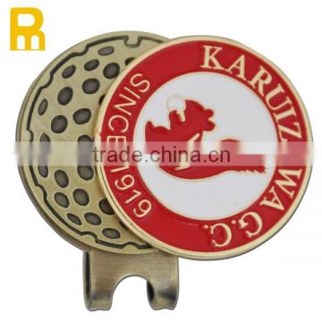 Wholesale gold plating golf cap clip magnetic hat clip
