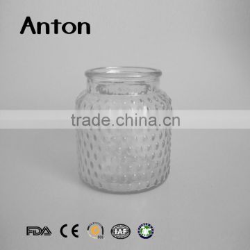 Clear special surface glass candleholder