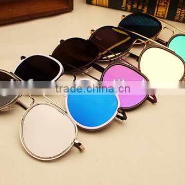 Unisex Sunglasses Modern Colors Sunglasses ,Vintage Rainbow Mirror Lennon Sunglasses Revo Mirrored Metal Glasses Sunglasses