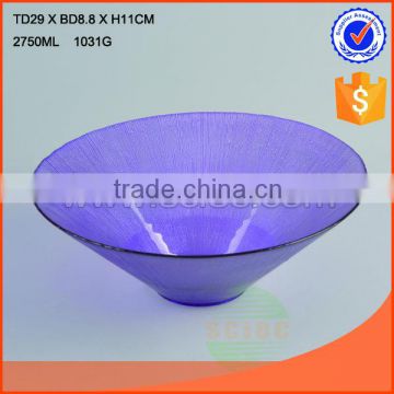 Colorful Glass bowl for food safe round shape glass bowl