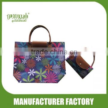 Folding shopping bags with flower printed