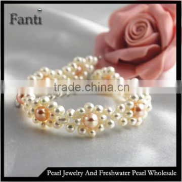 Cheap freshwater pearl bracelet/Latest real pearl pattern designs
