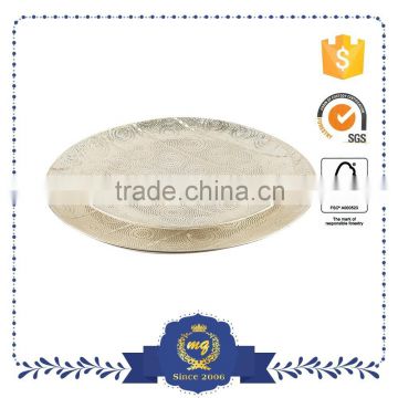 Hotel round thin metal serving tray