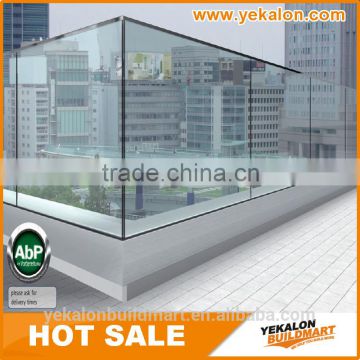 Transparent glass stainless steel railing without post