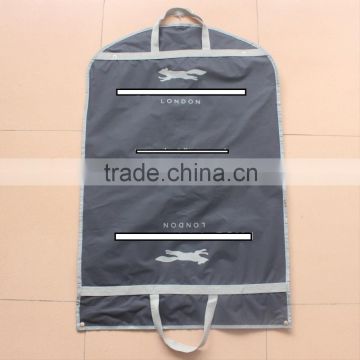 Black dustproof Storage bag for suit with logo printing and small clear window