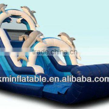 inflatable wet or dry slide dolphin