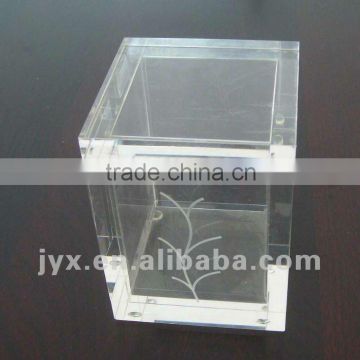 white clear acrylic cube boxes