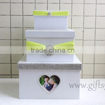 Hot sale wedding card box with photo frame