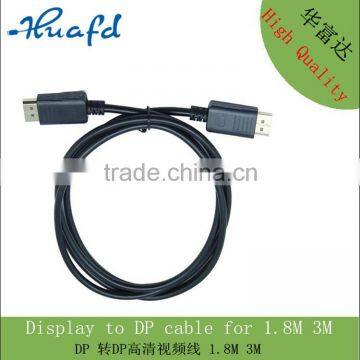 Shenzhen high speed 3ft male to male displayport 1.2 cable