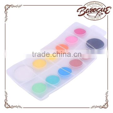 Bulk 12pcs solid powdered tempera watercolor paint cakes set artist professional quality in plastic box for kid