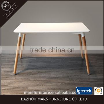 White MDF metal frame wood dining table designs
