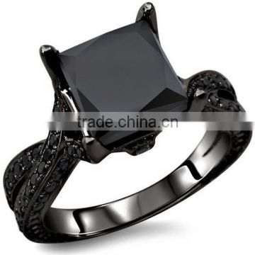Original design modest luxury micro paved big square diamond black ring for men