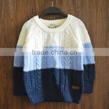 2017 boys stripe pullover sweater designs for kids hand knitted