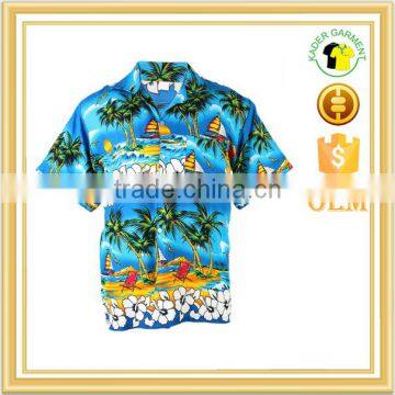 mens hawaiian aloha shirt wholesale, sublimation printing casual shirt