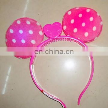 cheap party plastic LED flashing lighted Mouse ear headband PH-0056