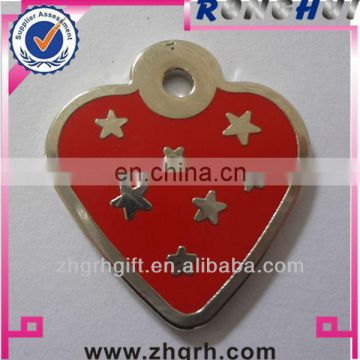 Popular red heart shape metal star dog tag maker supplier manufactory wholesaler