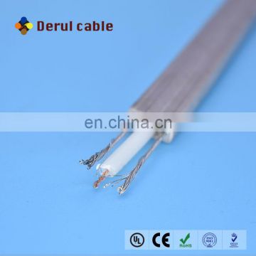 Flexible flat elevator travelling cable with coaxial RG59 and steel wire for CCTV camera