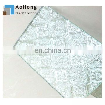 Amber Floral Clear Patterned Glass