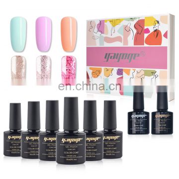 nail products beauty gel nail polish colors set 6 color pink series uv+gel kit
