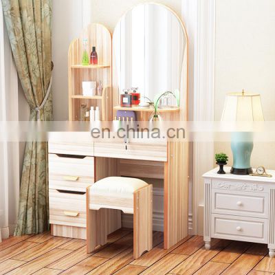 Bedroom furniture modern white mdf wooden mirrored dresser vanity makeup dressing table
