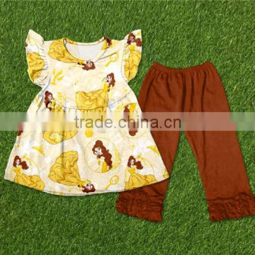 2016 boutique childrens clothes sets toddler girl clothes beautiful princess boutique short sleeve capris summer clothing set