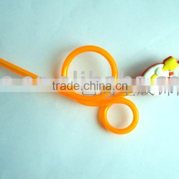 Various style plastic art straw with flat, 2D or 3D design