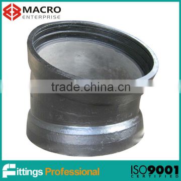 double socketed ends ductile iron elbow