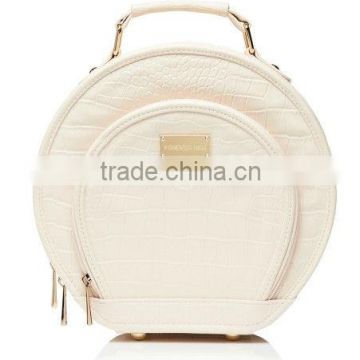 Dual zipper Round Cosmetic Case and a Mirror