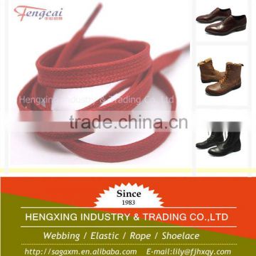 7mm 100% Red waxed flat shoelace