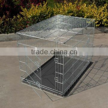 china galvanized steel iron wire large double heavy duty dog cage for sale cheap