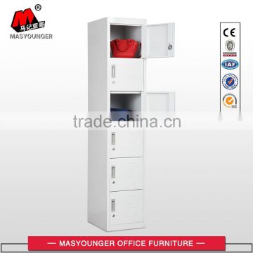 high quality factory direct sale bright white staff clothing metal six tiers locker