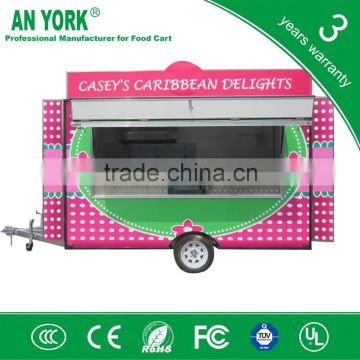 2015 HOT SALES BEST QUALITY double axle food cart single axle food cart three window food cart