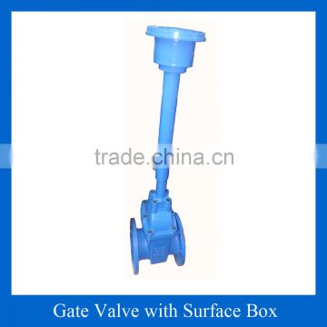 Resilient seated Buried Gate valve with extension spindle and surface box
