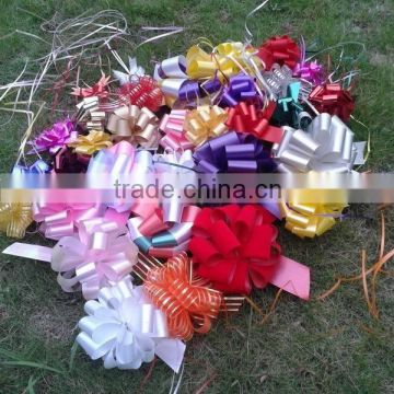 Organza Mesh Woven Ribbon Pom Pom Pull Bow,Wedding Bow,Car Bow,Gift Decorative Bow, Curling Ribbon Bow