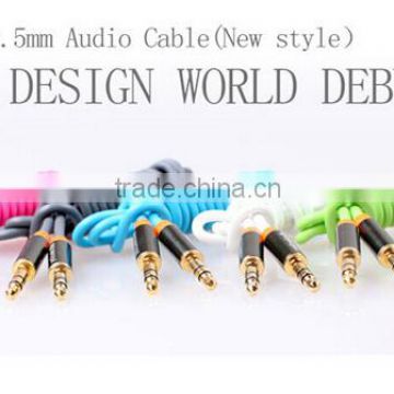 Gold plated 3.5mm male to male stereo auxiliary cable